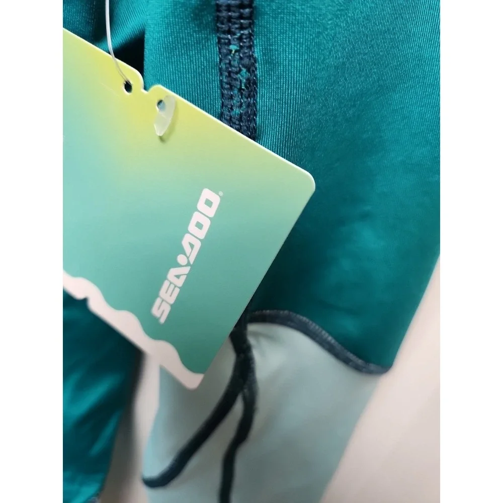 Sea Doo Women's Long‎ Sleeve Top Jacket Rash Guard MED Green UV Protection NEW